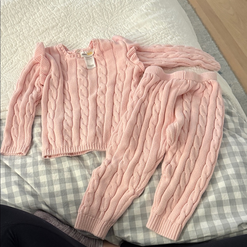 Bloomingdale's baby Pink Cable Knit Kids Matching Set